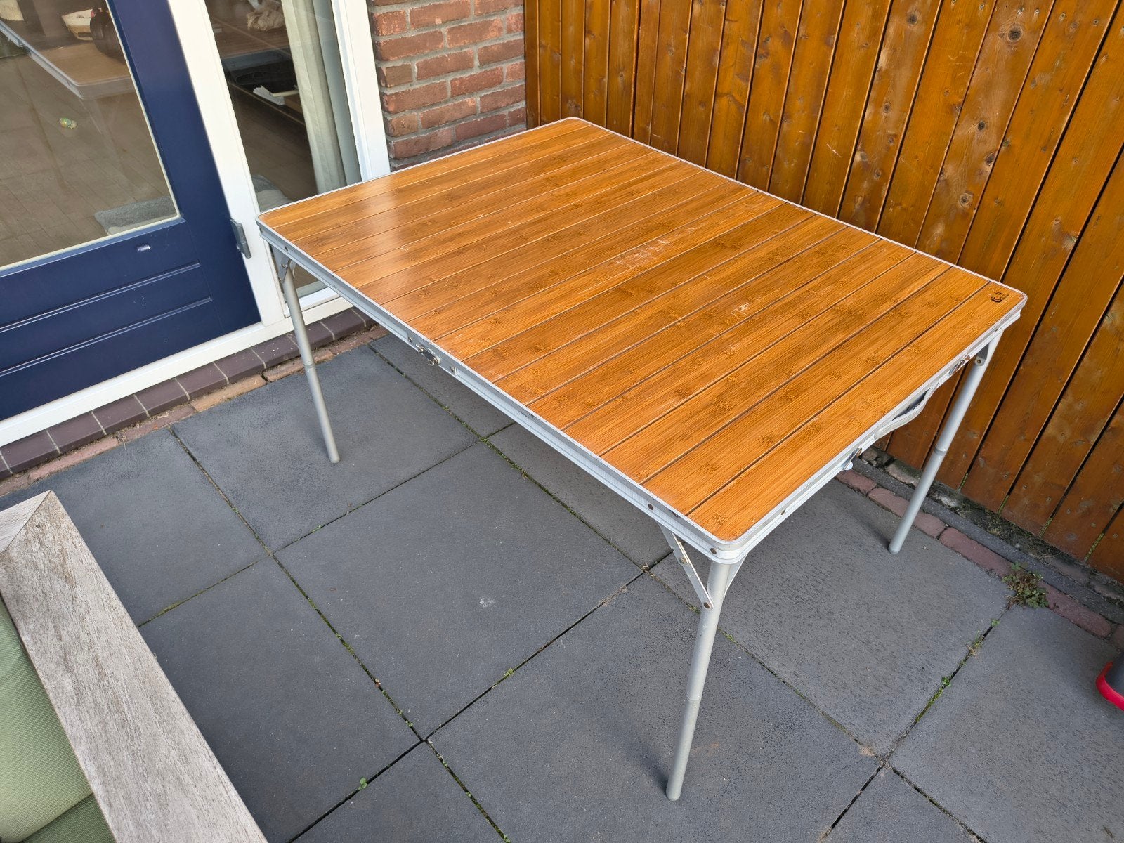Lichtgewicht Kampeertafel met Bamboe Blad (120x60), Ophalen, Gebruikt, Campingtafel