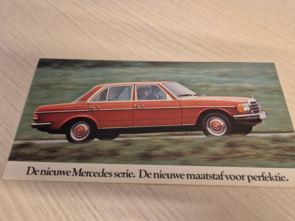 1976 Nederlands Mercedes w123 introductie 200 300 serie izgs, Ophalen of Verzenden, Zo goed als nieuw, Mercedes