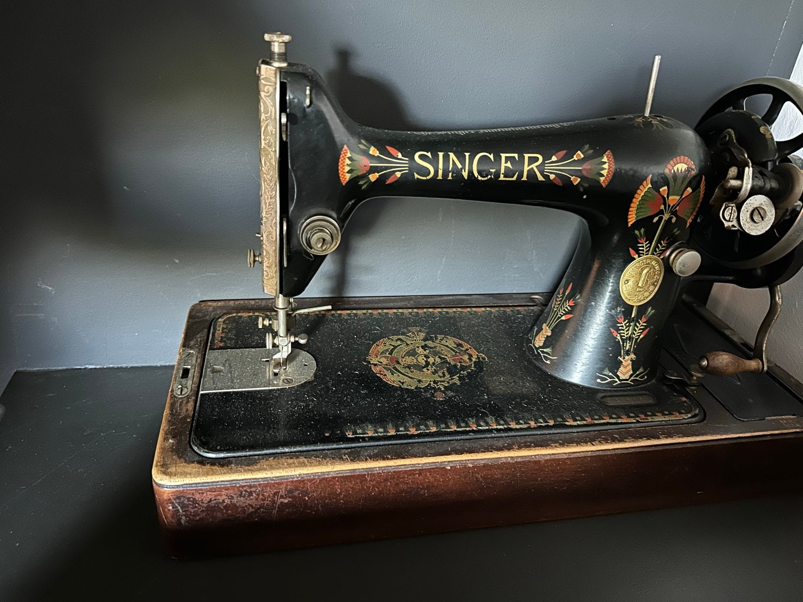 Antieke Singer Naaimachine (1926) met Houten Koffer, Ophalen