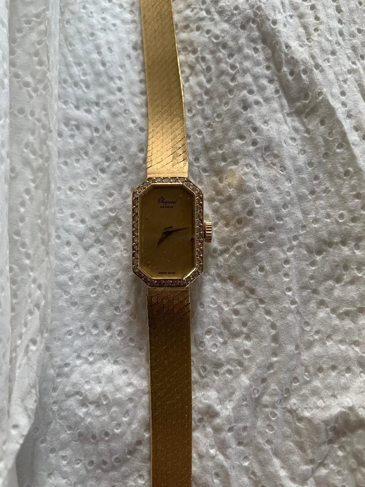Uniek Chopard 18 karaats dames horloge met briljantjes, Overige merken, Gebruikt, Polshorloge, Ophalen of Verzenden