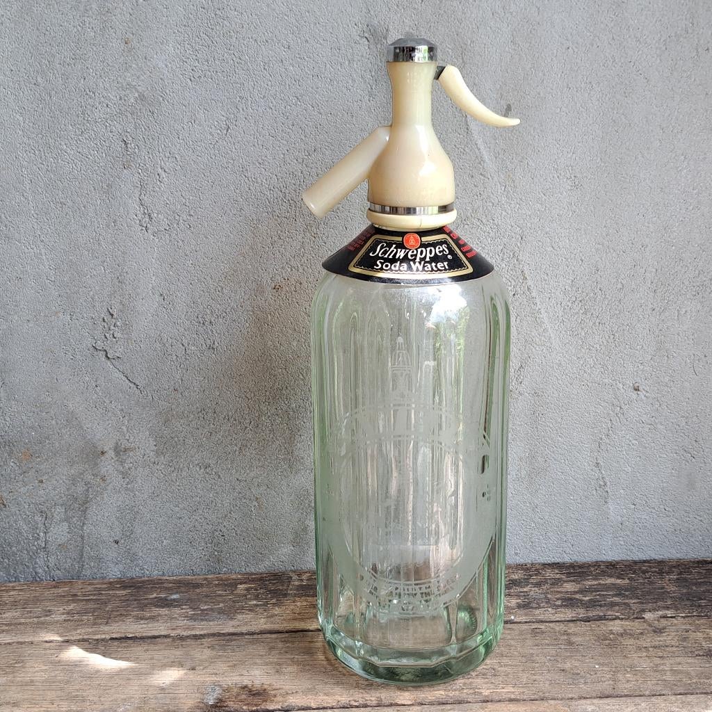 Oude spuitfles sifon sodafles Schweppes Soda Water *Etage3*, Gebruikt, ., Ophalen of Verzenden, .