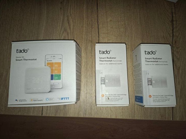 Tado Thermostaat Starter Kit V3+ met 6 Radiatorthermos, Gebruikt, Minder dan 30 cm, Minder dan 60 cm, Ophalen