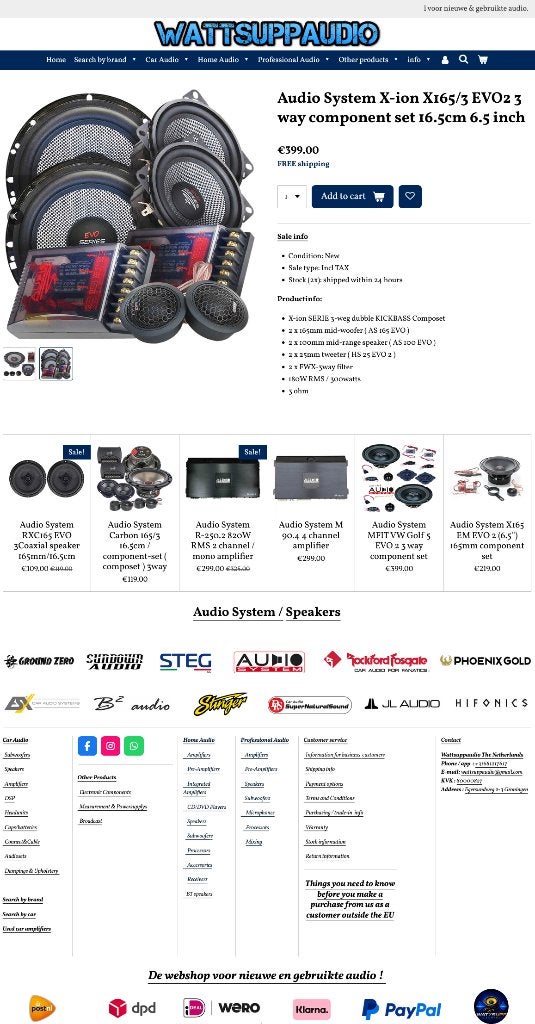 Audio System X-ion X165/3 EVO2 3weg composet 6.5'' / 16.5cm, Auto diversen, Autospeakers, Info@optimount.nl, Nieuw, Ophalen of Verzenden