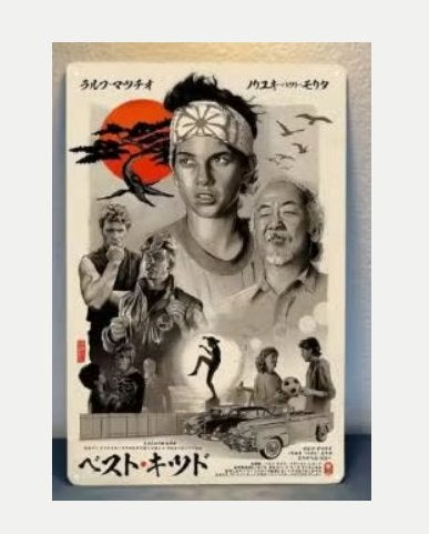 Vintage metalen bordje The Karate Kid (30x20cm)
