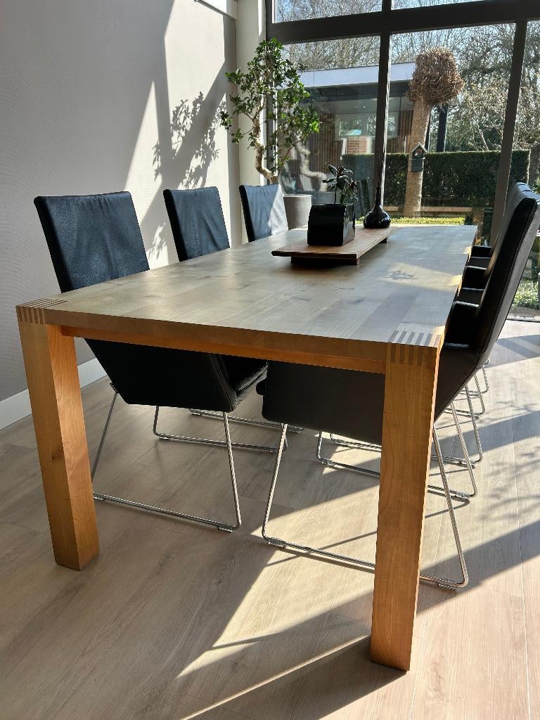 Pilat & Pilat Dorus tafel 250 cm vergadertafel-eettafel iep, Gebruikt, Pilat & Pilat design, 200 cm of meer, Vijf personen of meer