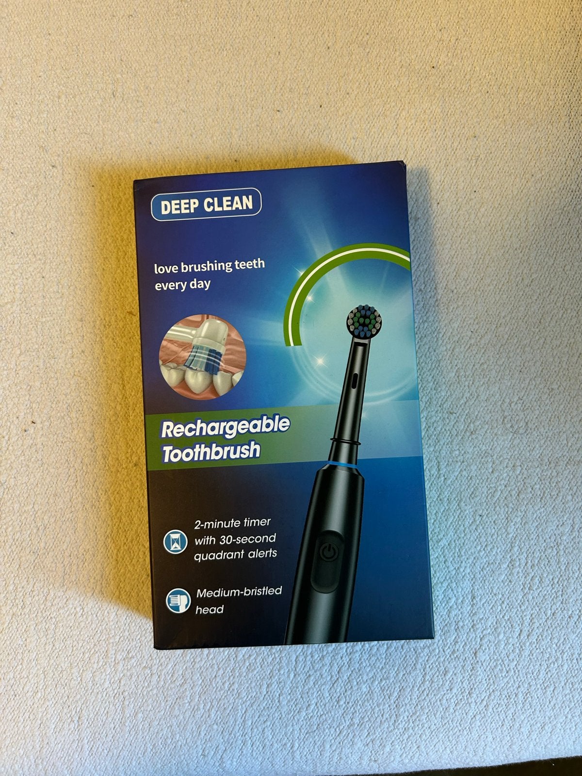 Deep Clean Oplaadbare Tandenborstel met Timer en Opzetborste, Ophalen of Verzenden, Nieuw, Mondverzorging