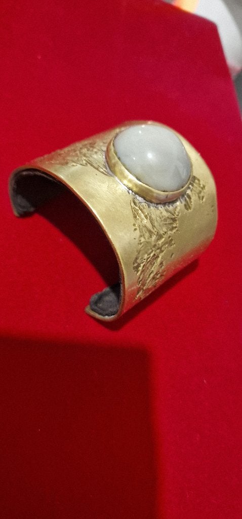 Armband met maansteen., Overige materialen, Gebruikt, Verzenden, Verstelbaar