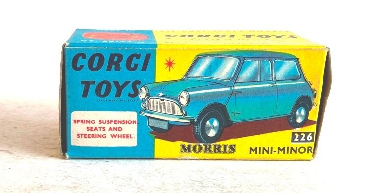 Mini MK1 blauw met doosje Corgi # 226., Ophalen of Verzenden, Gebruikt, Auto, Corgi