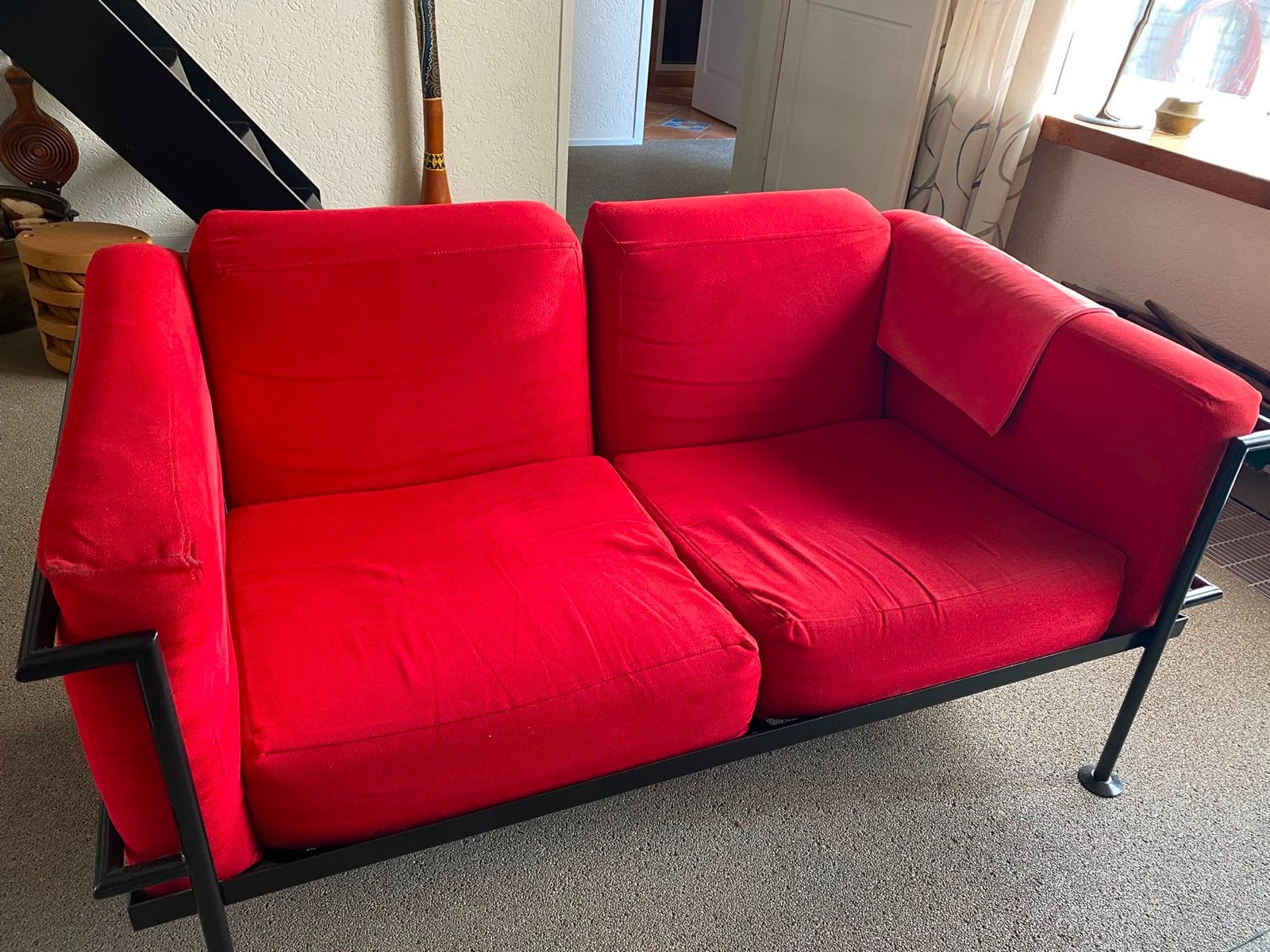 Harvink 2-zits bank met extra blauwe stof, Ophalen, Gebruikt, Tweepersoons, 75 tot 100 cm