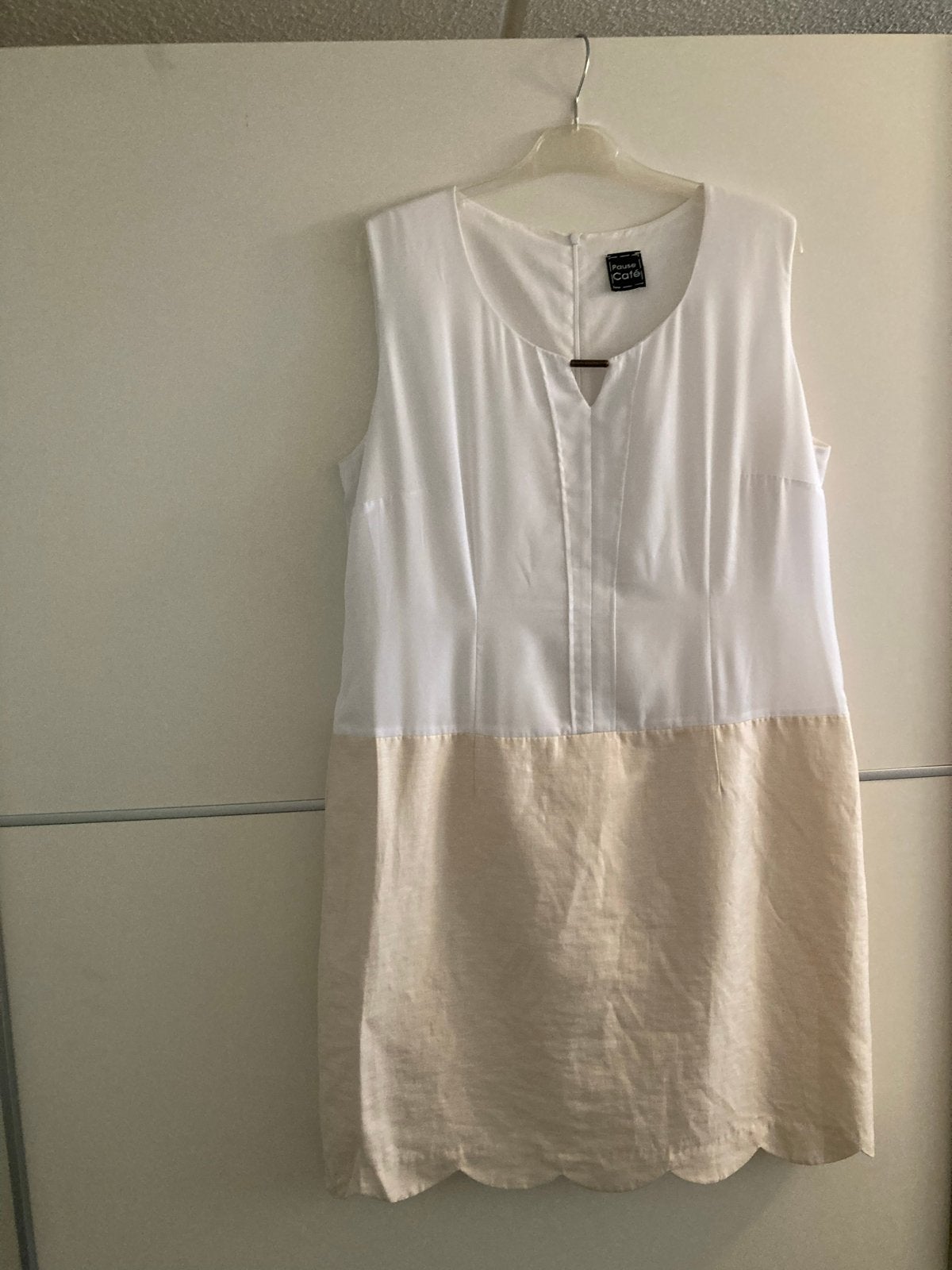 Linnen jurk Pause Café, maat 44/46, Wit, Maat 46/48 (XL) of groter, Ophalen of Verzenden, Zo goed als nieuw