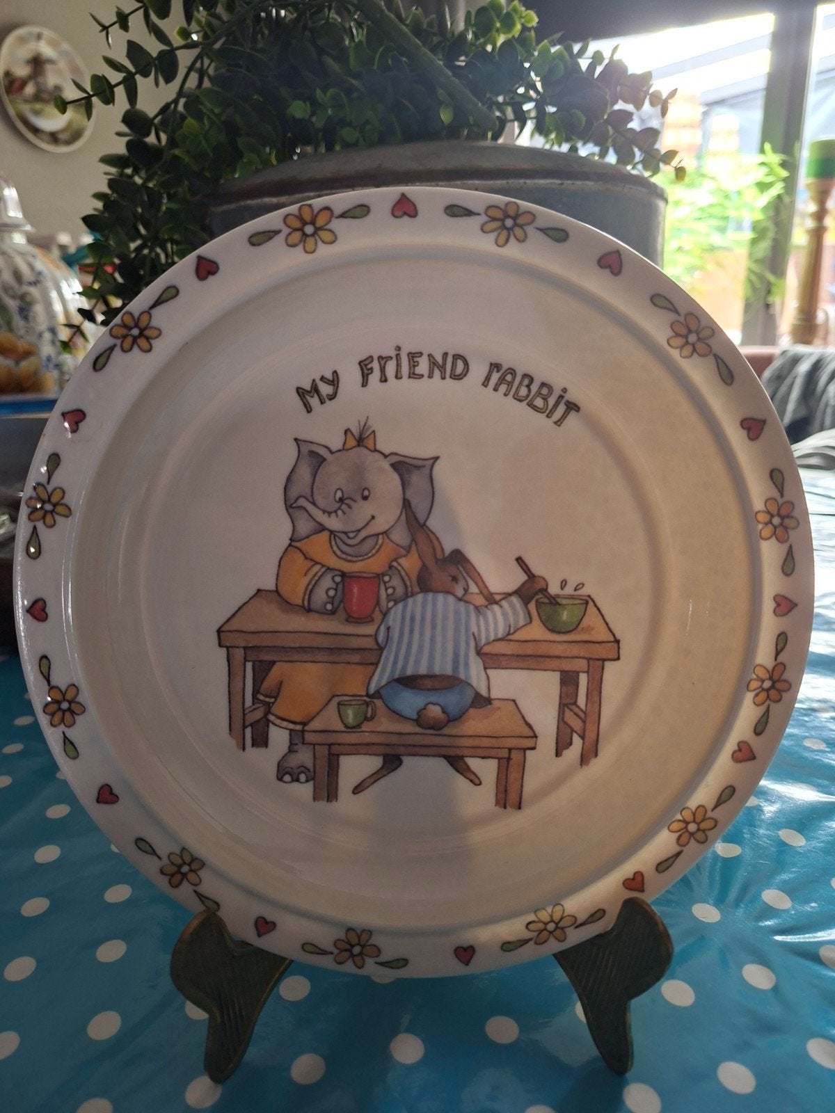 Vintage 'My Friend Rabbit' decoratief bord, Ophalen of Verzenden