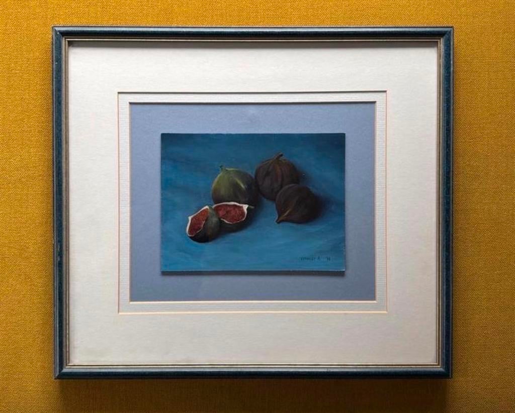 André Verhelst (1947) - Stilleven met vijgen, olieverf, Antiek en Kunst, Kunst | Schilderijen | Klassiek, Ophalen of Verzenden