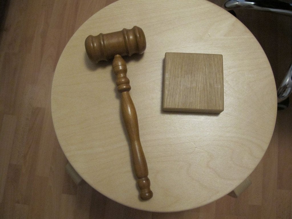 Rechtershammer / Voorzittershammer met slagblok, Ophalen of Verzenden