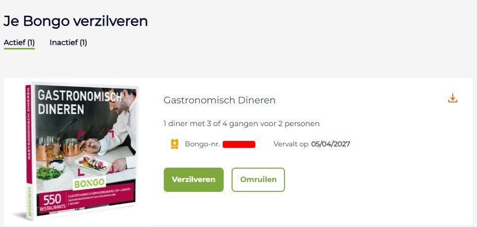 Bongo Cadeaubon – Gastronomisch 3- of 4-gangendiner voor 2 p, Tickets en Kaartjes, Twee personen, Cadeaubon