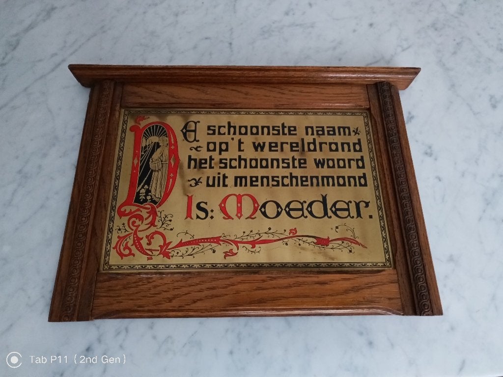 Oud spreuken wandbord in zeer mooie staat, Antiek en Kunst, Ophalen of Verzenden