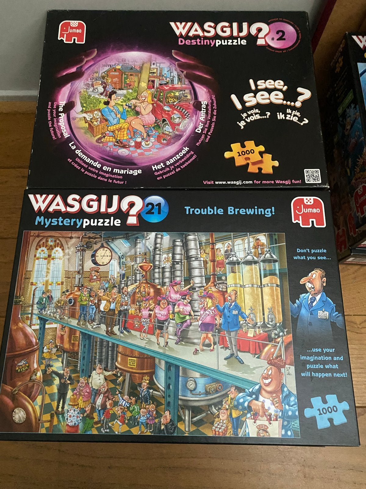 Grote collectie Wasgij puzzels (1000 stukjes), Ophalen, 500 t/m 1500 stukjes, Gebruikt, Legpuzzel