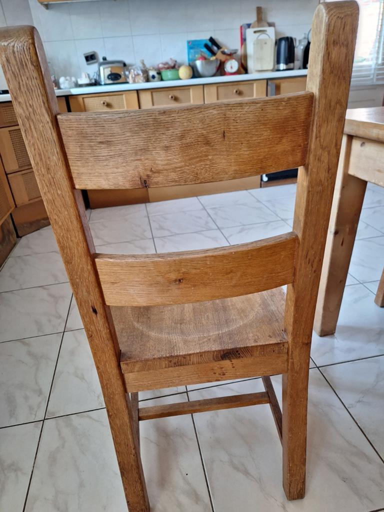 6 eikenhouten stoelen., Huis en Inrichting, Stoelen, Gebruikt, Bruin, Ophalen