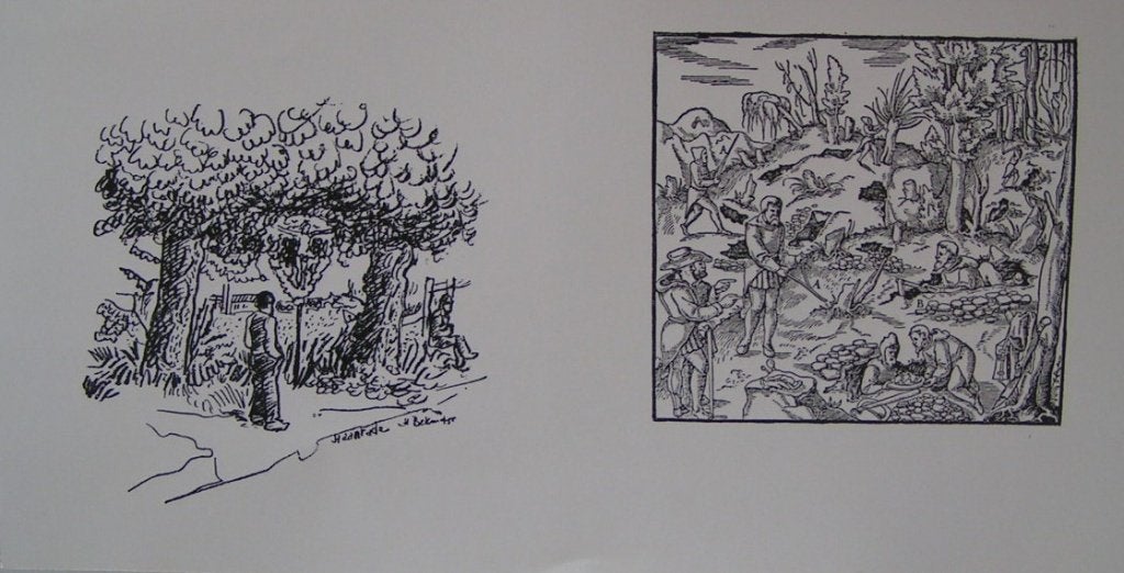 Hubert. Bekman tekeningen uit limburg (Haanrade) 1933, Antiek en Kunst, Kunst | Tekeningen en Foto's, Verzenden, Ets, Overige technieken