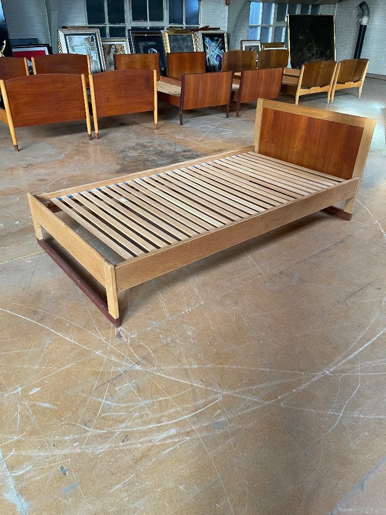 1960’s Vintage Borge Mogensen single bed frame for C. Danel, Eenpersoons, Ophalen of Verzenden, 200 cm, Hout