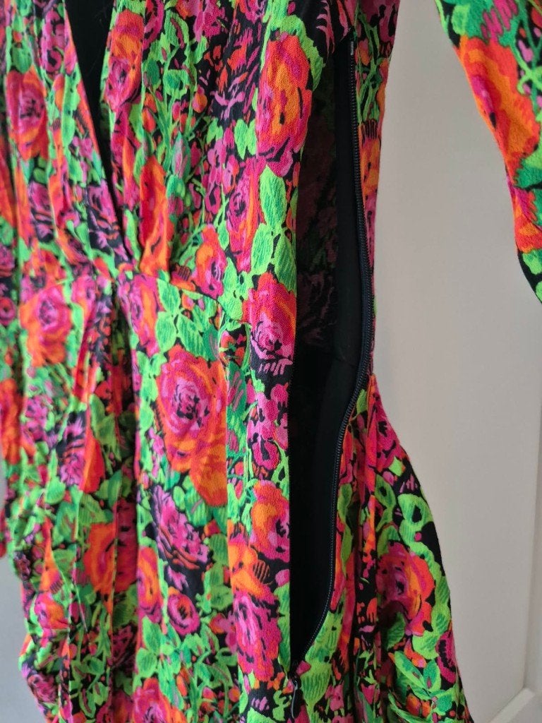 Zara Jurk met bloemen | Kort | Maat S / 36, Meerkleurig, Zara, Ophalen of Verzenden, Zo goed als nieuw