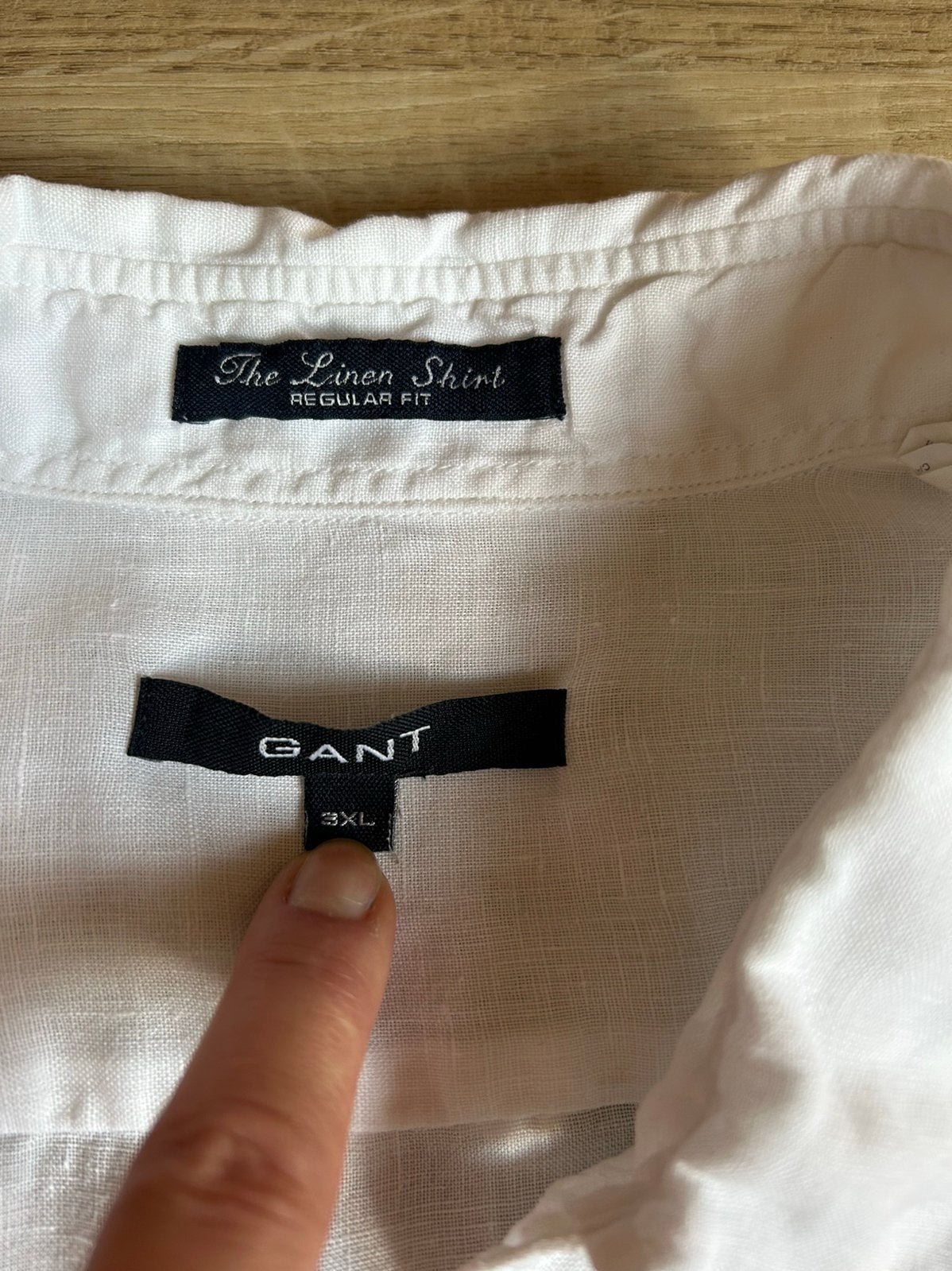 GANT overhemd 3XL linnen wit zgan, Ophalen of Verzenden, Zo goed als nieuw, Wit, Overige halswijdtes