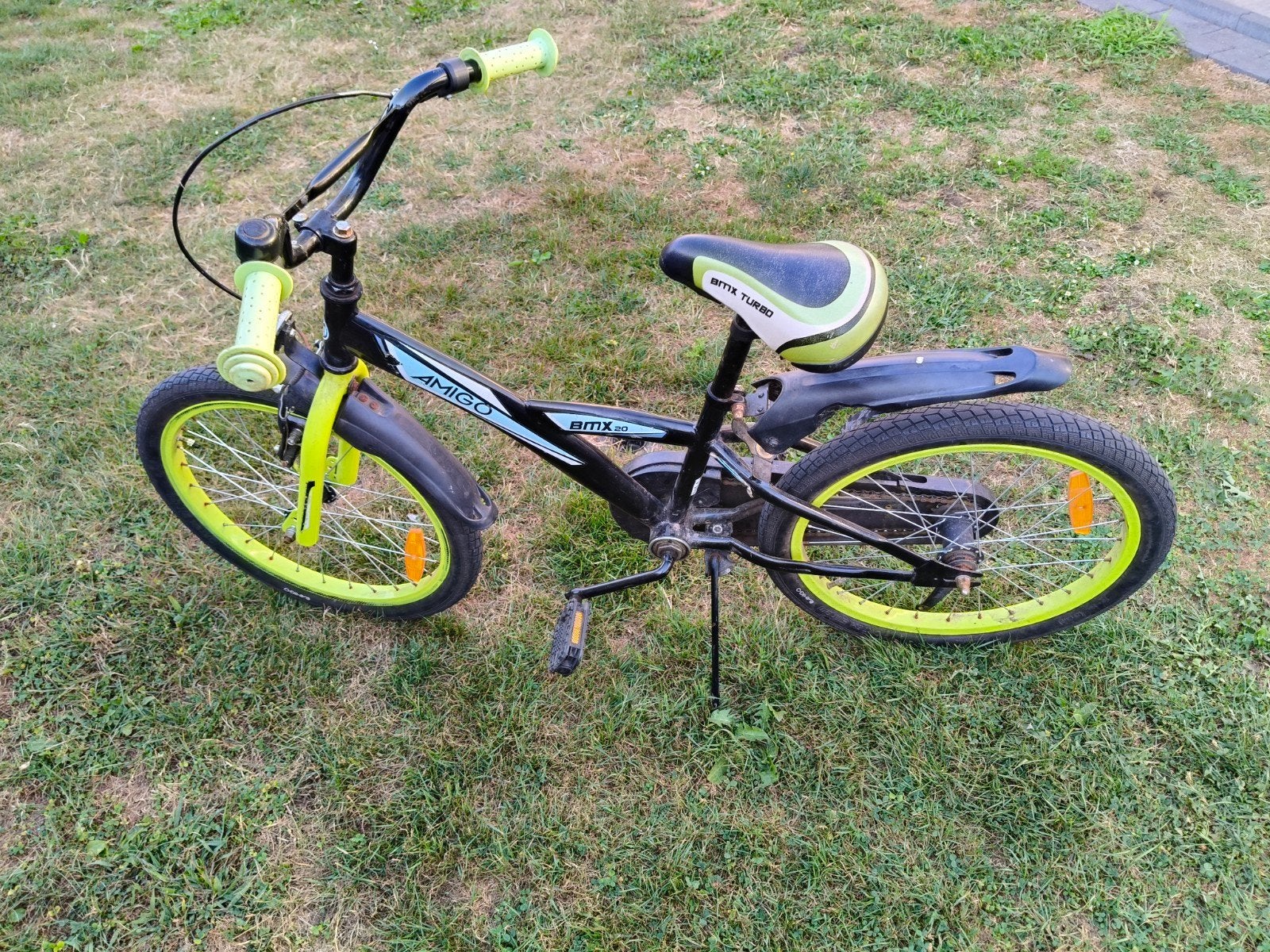 Amigo BMX Turbo 20 inch kinderfiets - Zwart/Neon Geel, Ophalen, Terugtraprem, Staal, Amigo