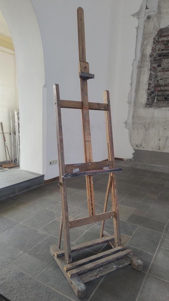 Robuuste houten schildersezel, gebruikt, Hobby en Vrije tijd, Schilderen, Ophalen, Gebruikt, Ezel