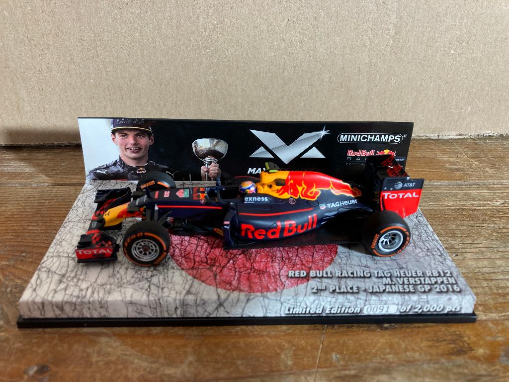 ✅ Max Verstappen editie 13 1:43 2nd Place Japanse GP 2016, Ophalen of Verzenden, Nieuw, Formule 1
