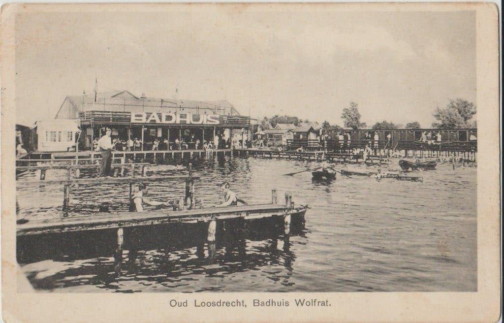 1932 badhuis wolfrat oud loosdrecht zwembad roeibootjes, Ophalen of Verzenden, 1920 tot 1940, Gelopen, Utrecht