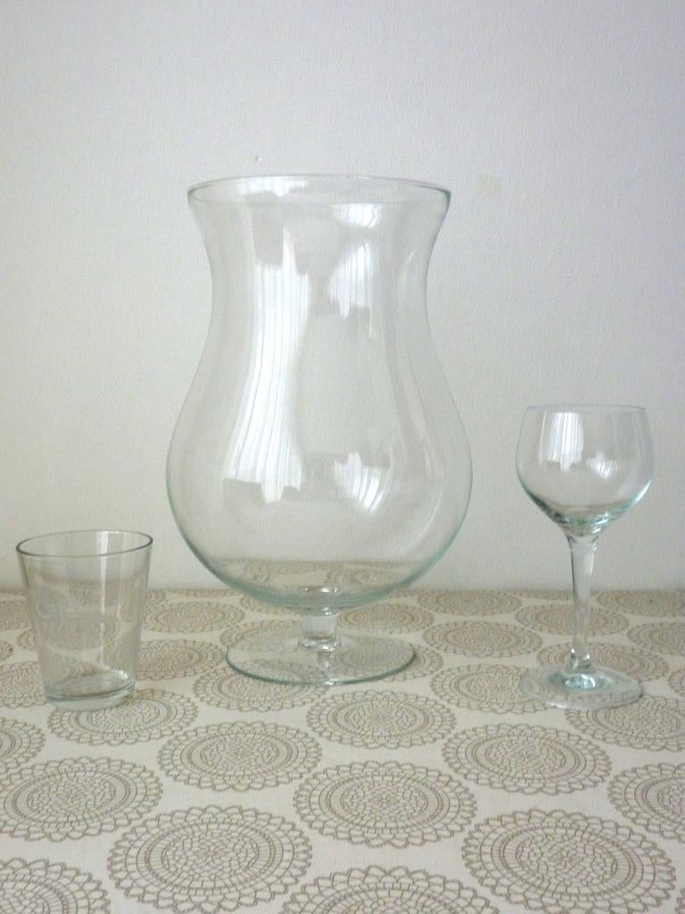 Grote glazen bokaal voor deco / H 32cm, Huis en Inrichting, Ophalen, Overige kleuren, Minder dan 50 cm, Glas