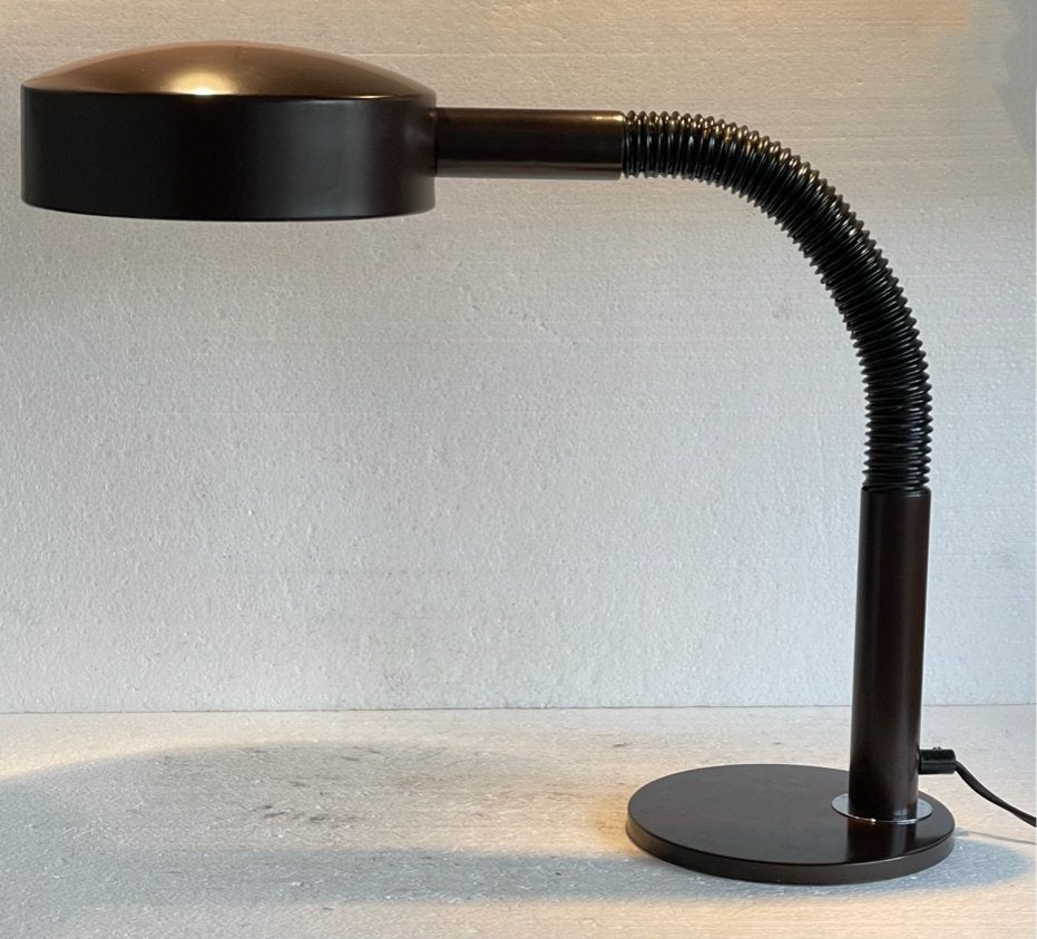 Hala Zeist retro vintage Dutch Design bureau lamp bruin /wit, Huis en Inrichting, Overige merken, Vintage, Ophalen of Verzenden