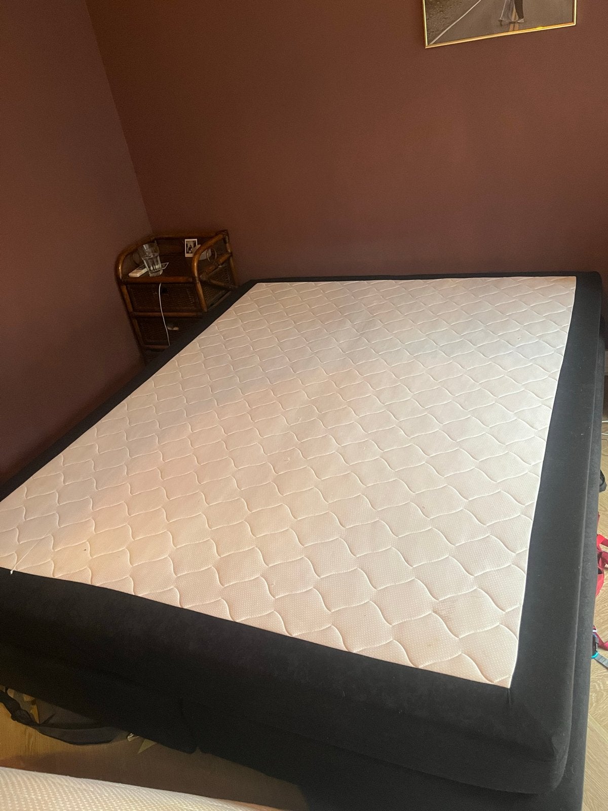GRATIS Tweepersoons boxspring met matras - Zwart 160x200, Huis en Inrichting, Ophalen, Gebruikt, Zwart, Tweepersoons