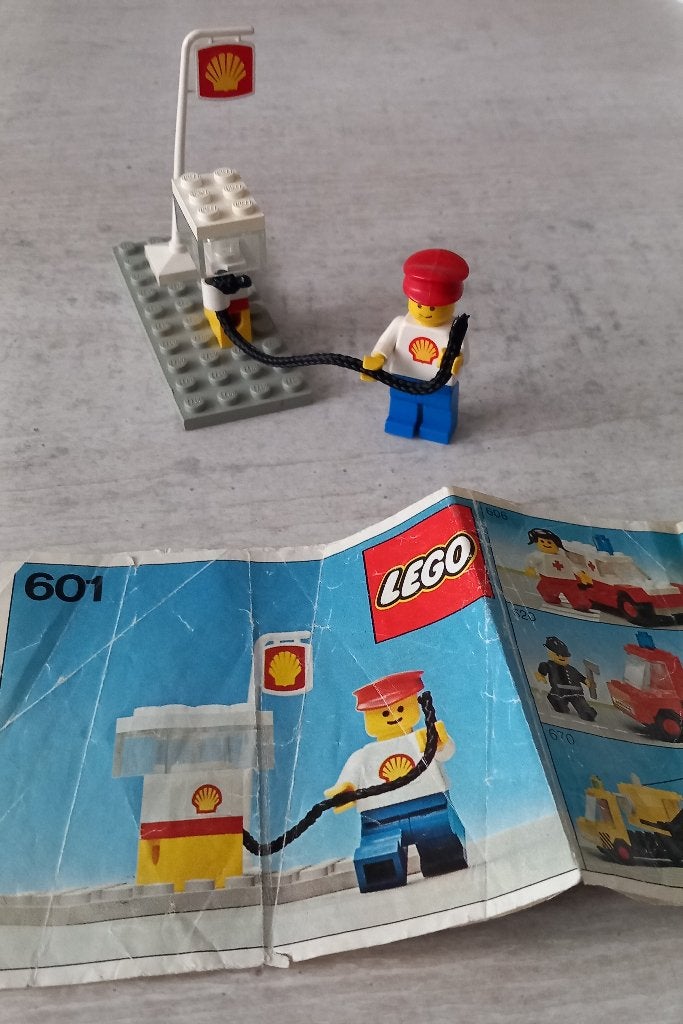lego 601-1 lego city classic city Shell benzinepomp 1978, Compleet, Lego, Ophalen of Verzenden, Complete set