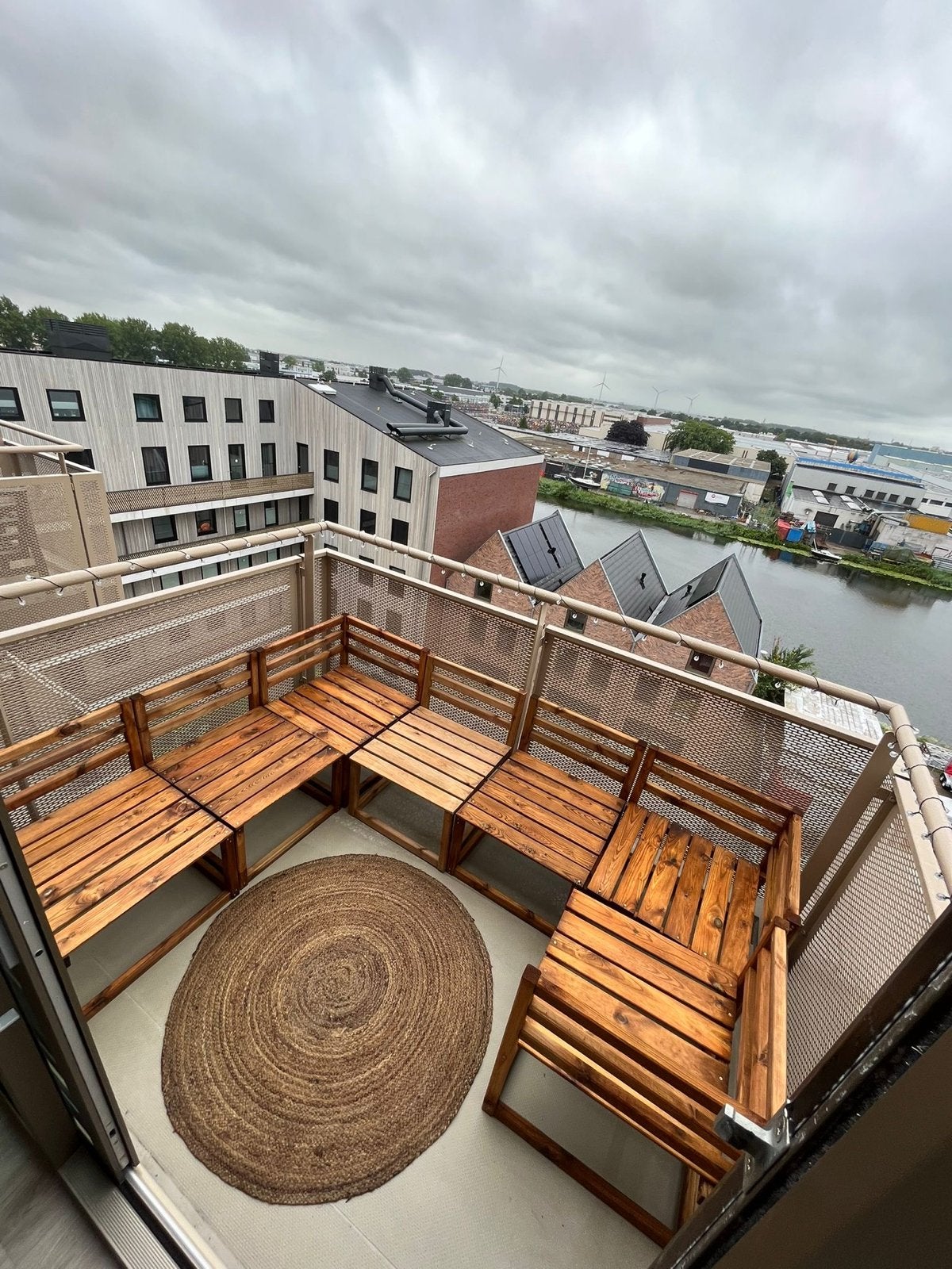 Houten Loungeset voor Balkon of Tuin met kussens