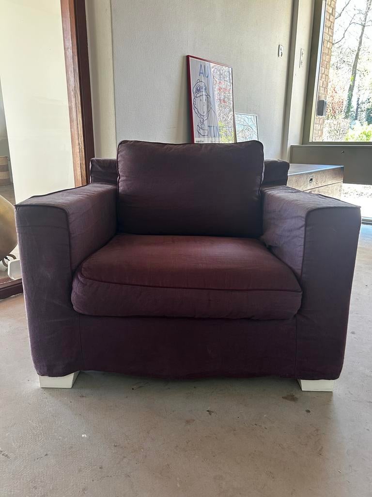 Linteloo Design Fauteuil - Jan te Lintelo - Linnen Hoes, Ophalen of Verzenden, Gebruikt, Stof, 75 tot 100 cm