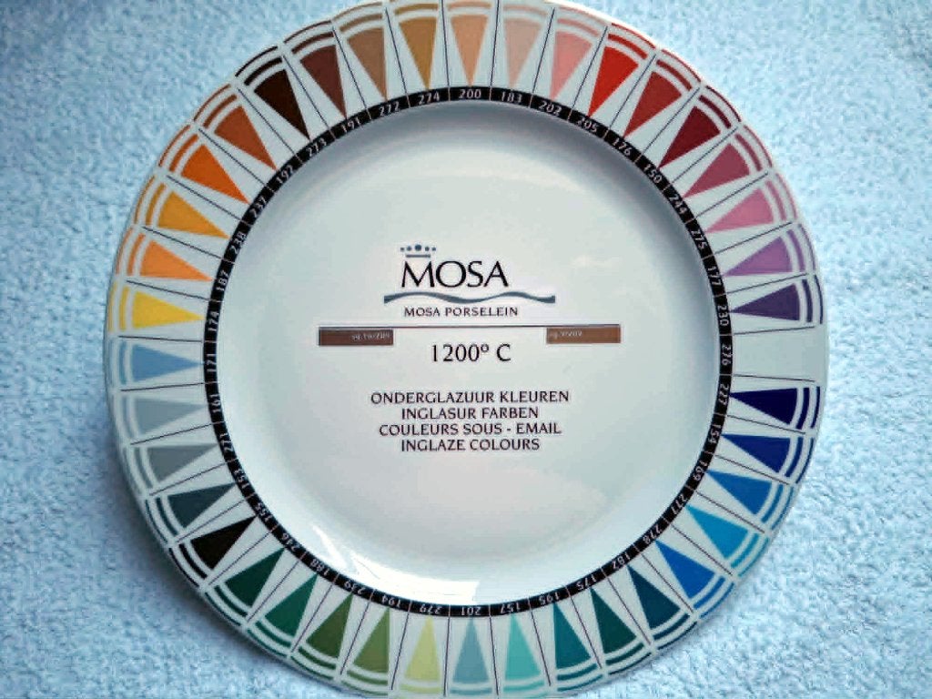 Mosa bord met kleurenpallet, Verzenden