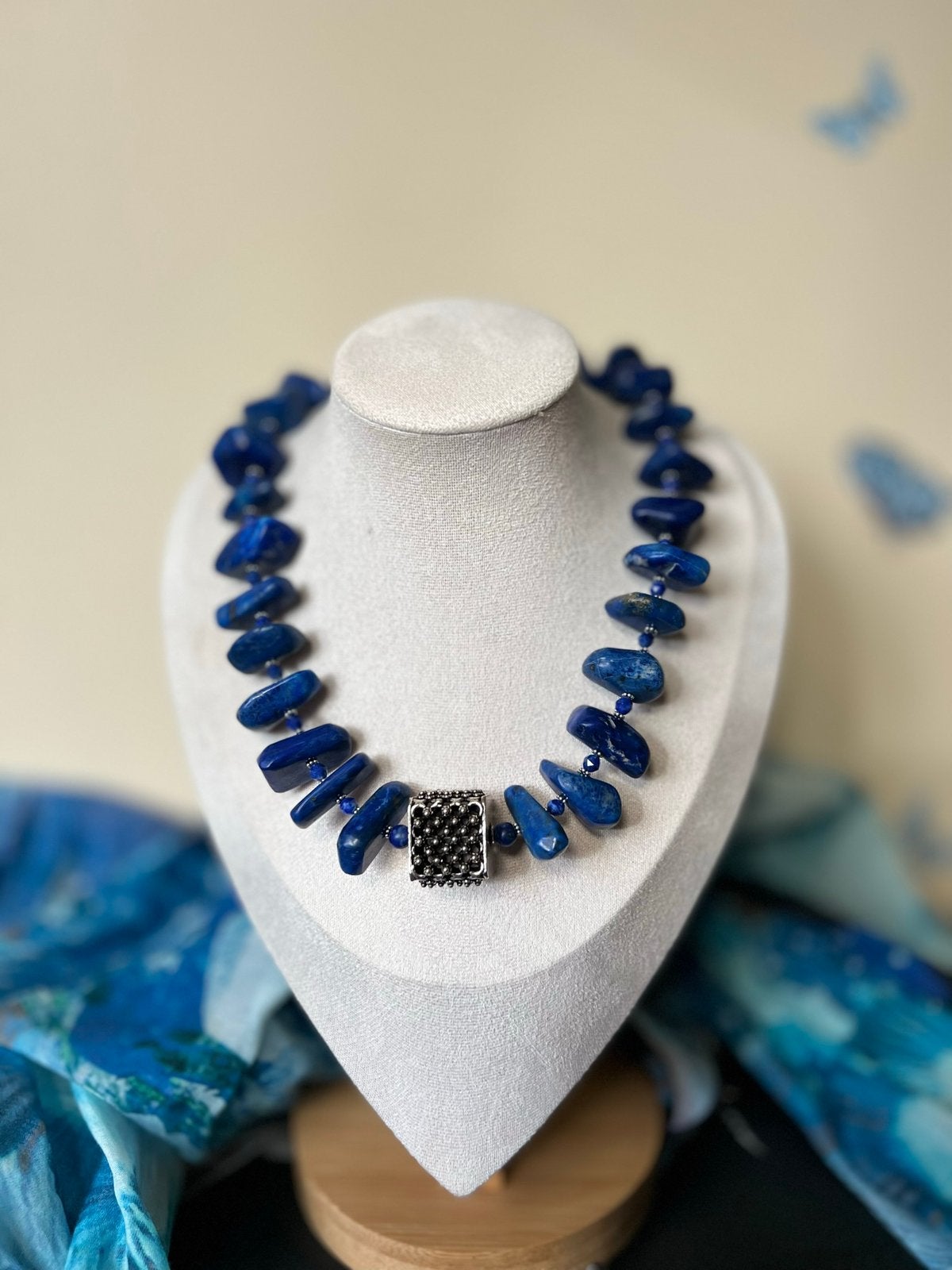 Lapis lazuli zilver hanger beschermt intuïtie eyecatcher, Blauw, Magnolia11, Nieuw, Ophalen of Verzenden