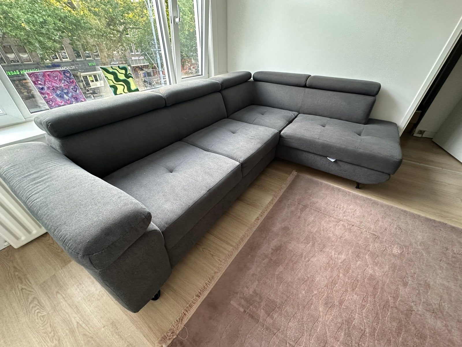 Foto 3 van Grijze Hoekbank / Slaapbank met Opbergruimte