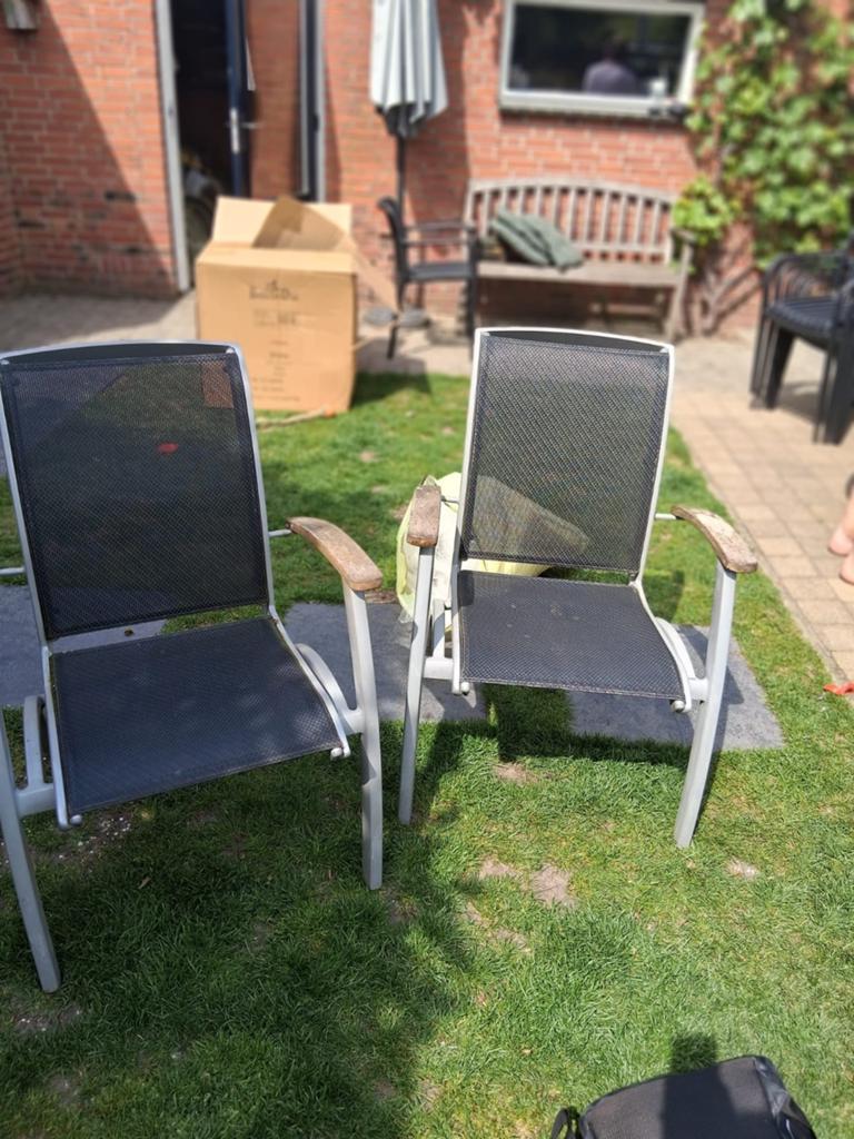 4 tuinstoelen, Tuin en Terras, Tuinstoelen, Ophalen, Gebruikt, Aluminium