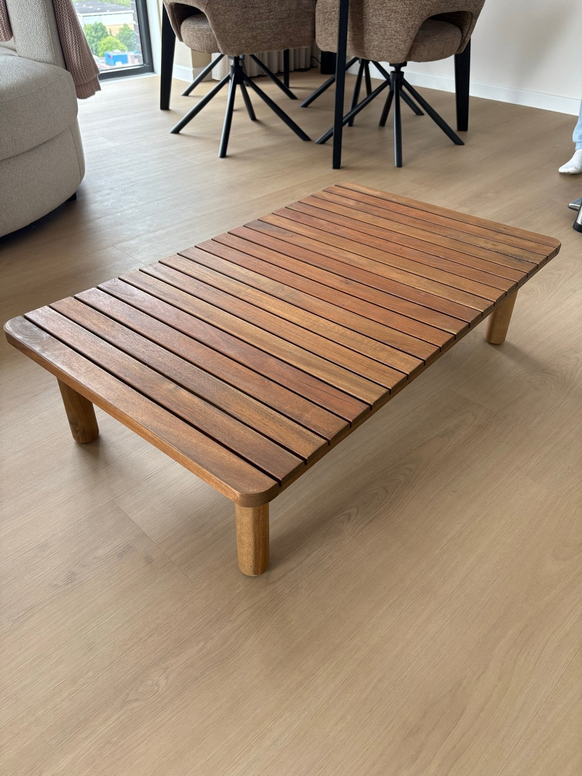 Nous Garden Houten salontafel buiten / loungetafel buiten, Huis en Inrichting, Tafels | Salontafels, Ophalen, 100 tot 150 cm, Nieuw