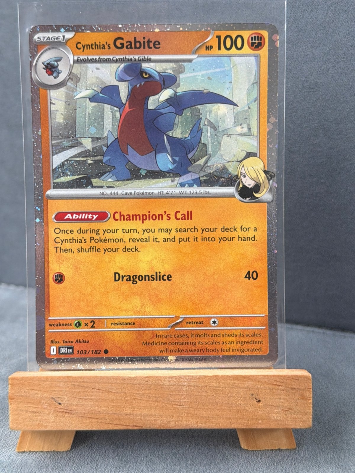 Pokémon Kaart: Cynthia's Gabite 103/182 (Foil), Ophalen of Verzenden, Zo goed als nieuw, Losse kaart, Foil