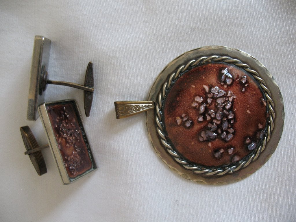 Hanger+ Manchetknopen Boho-Chic Hippie Retro * Puur Vintage, Ophalen of Verzenden, Overige materialen, Overige typen