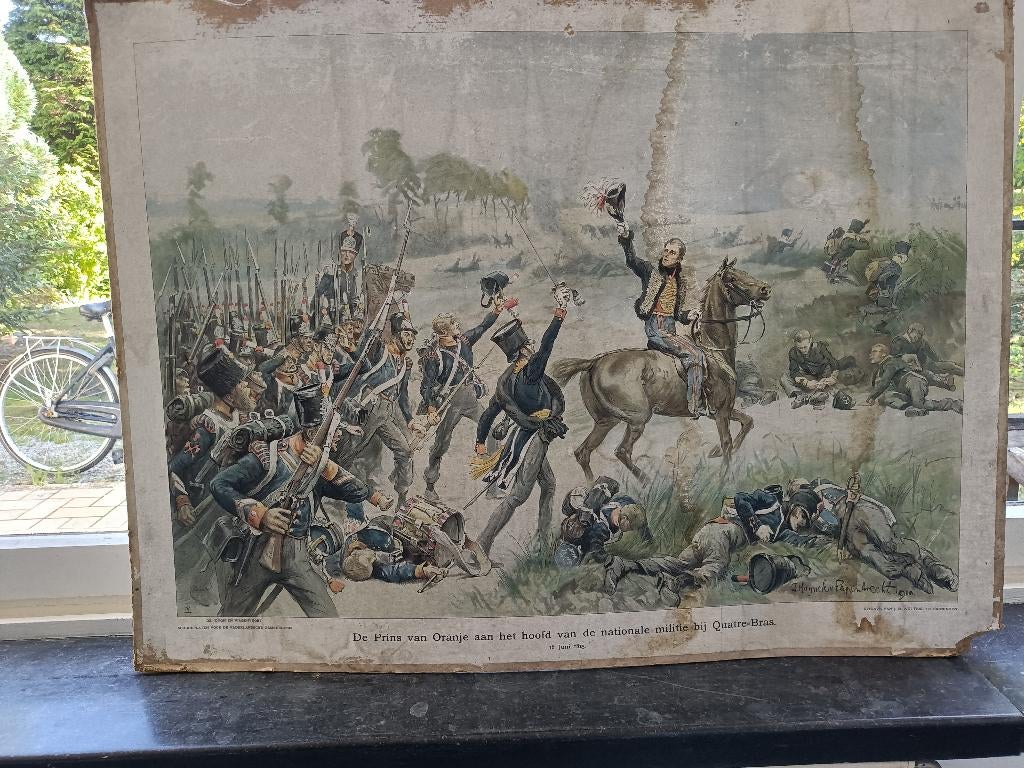 schoolplaat De prins van Oranje Quatre-Bras, Ophalen, Geschiedenis