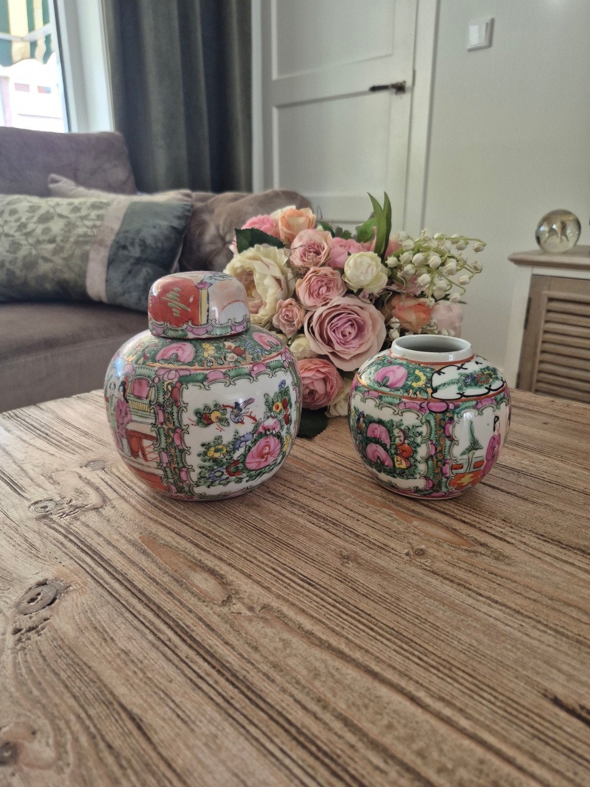 Vintage chinese porseleinen gemberpot en vaas, Ophalen of Verzenden