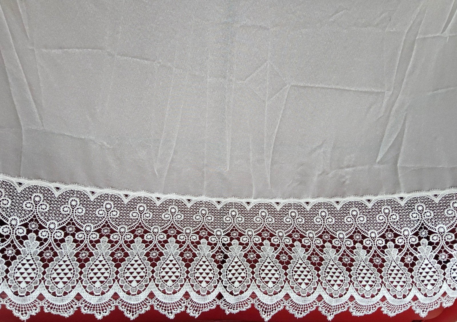 2 Witte vitrage van 170 cm hoog en 170 cm breed met kantrand, Vitrage, 170 cm, Wit, 170 cm