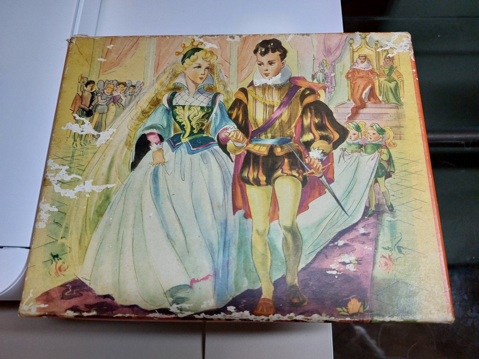 Vintage Houten Puzzel Assepoester, Gebruikt, Ophalen of Verzenden, Van hout, 4 tot 6 jaar