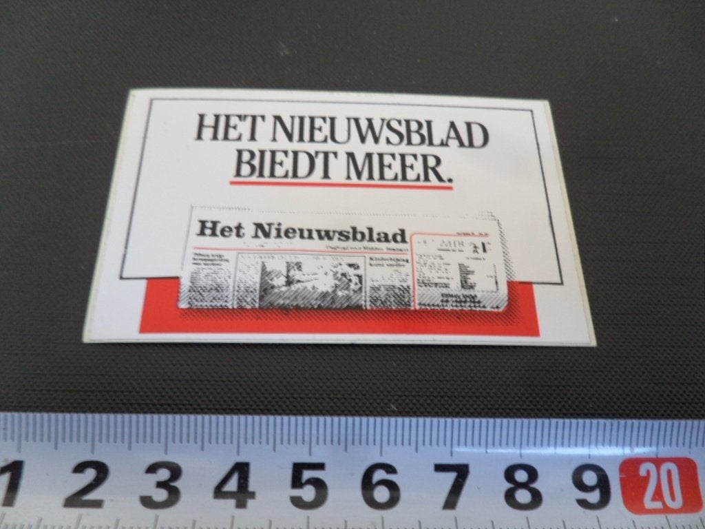 sticker krant het nieuwsblad biedt meer, Verzamelen, Ophalen, Zo goed als nieuw
