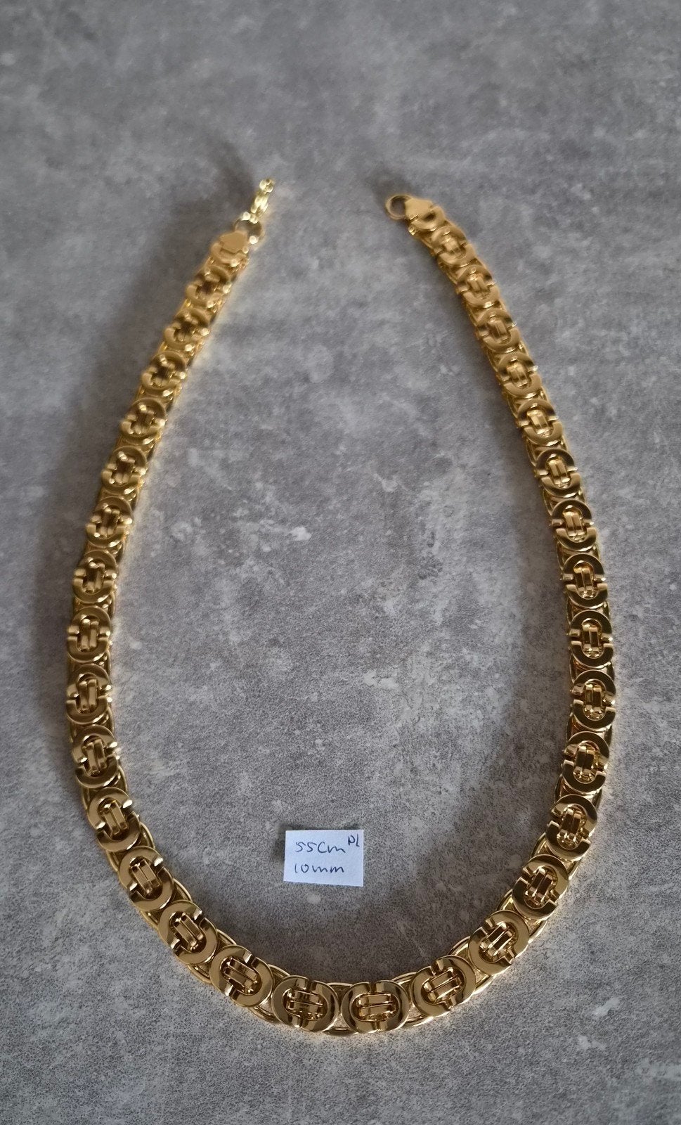 Stijlvolle Koningsketting 55cm 10mm, Sieraden, Tassen en Uiterlijk, Kettingen, Ophalen of Verzenden, Nieuw, Goud