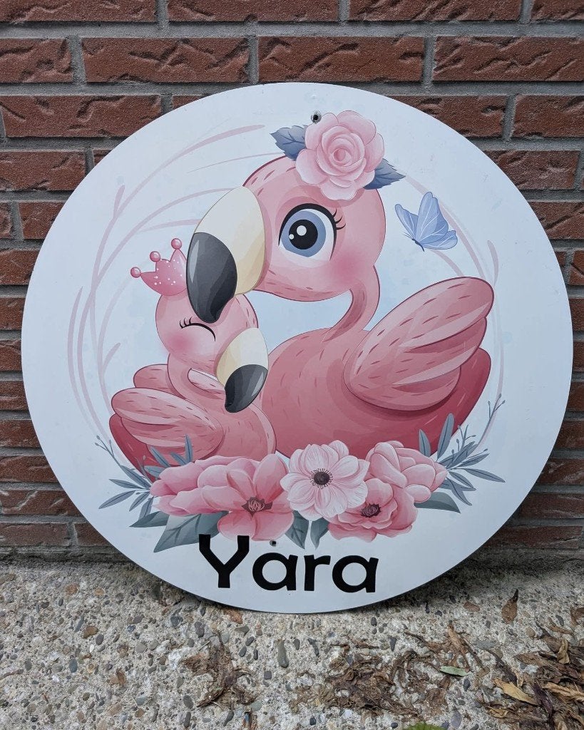 Geboortebord Flamingo, Ophalen, Gebruikt