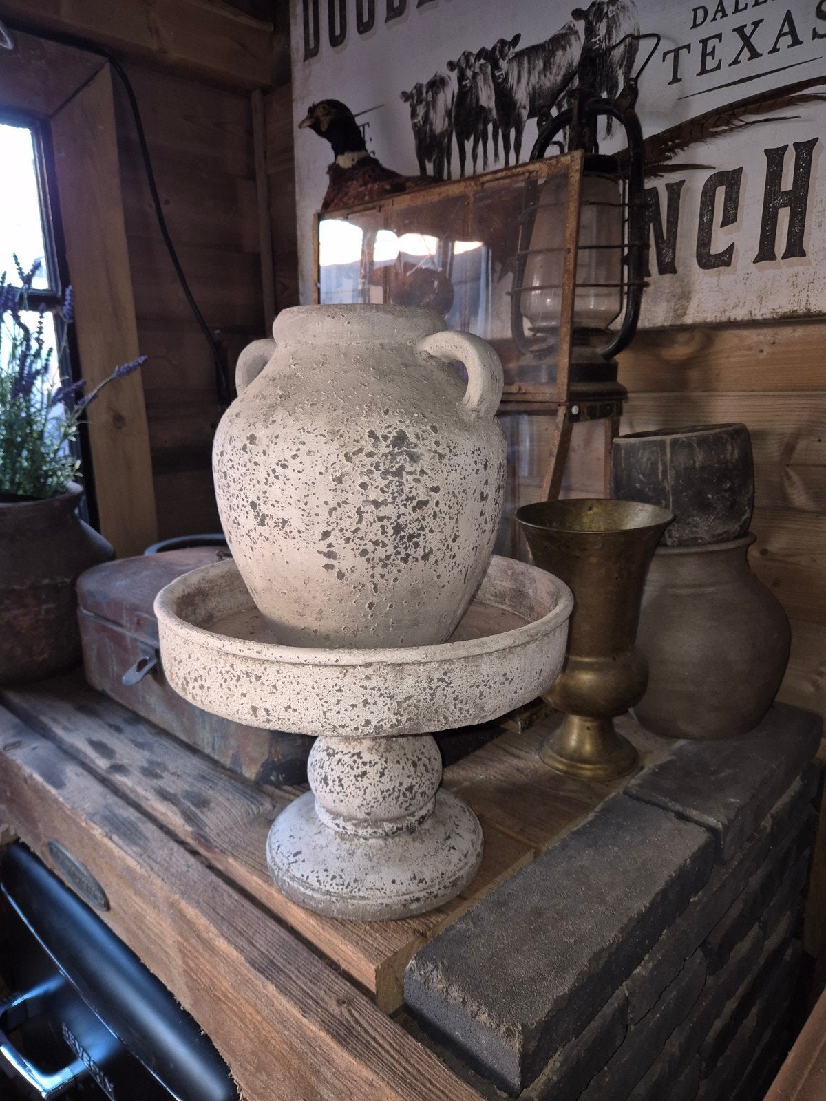 Betonnen stenen kruik en vaas set - Rustieke decoratie, Ophalen